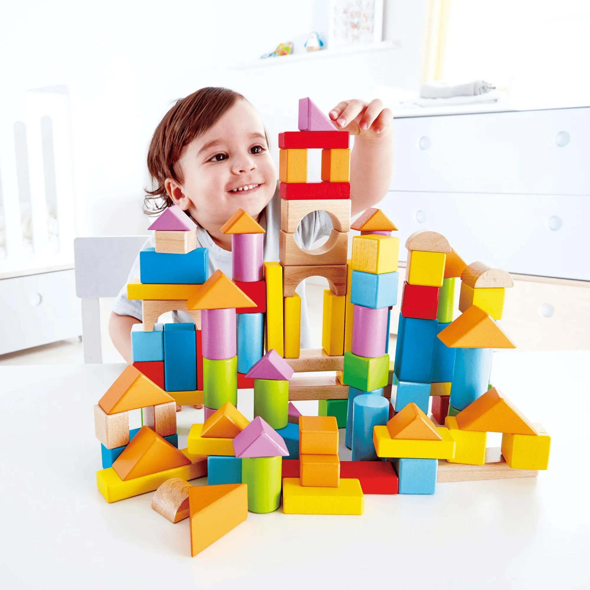 Best 100 Bausteine aus Holz Kinder Lernspielzeug|Konstruktionsspielzeug