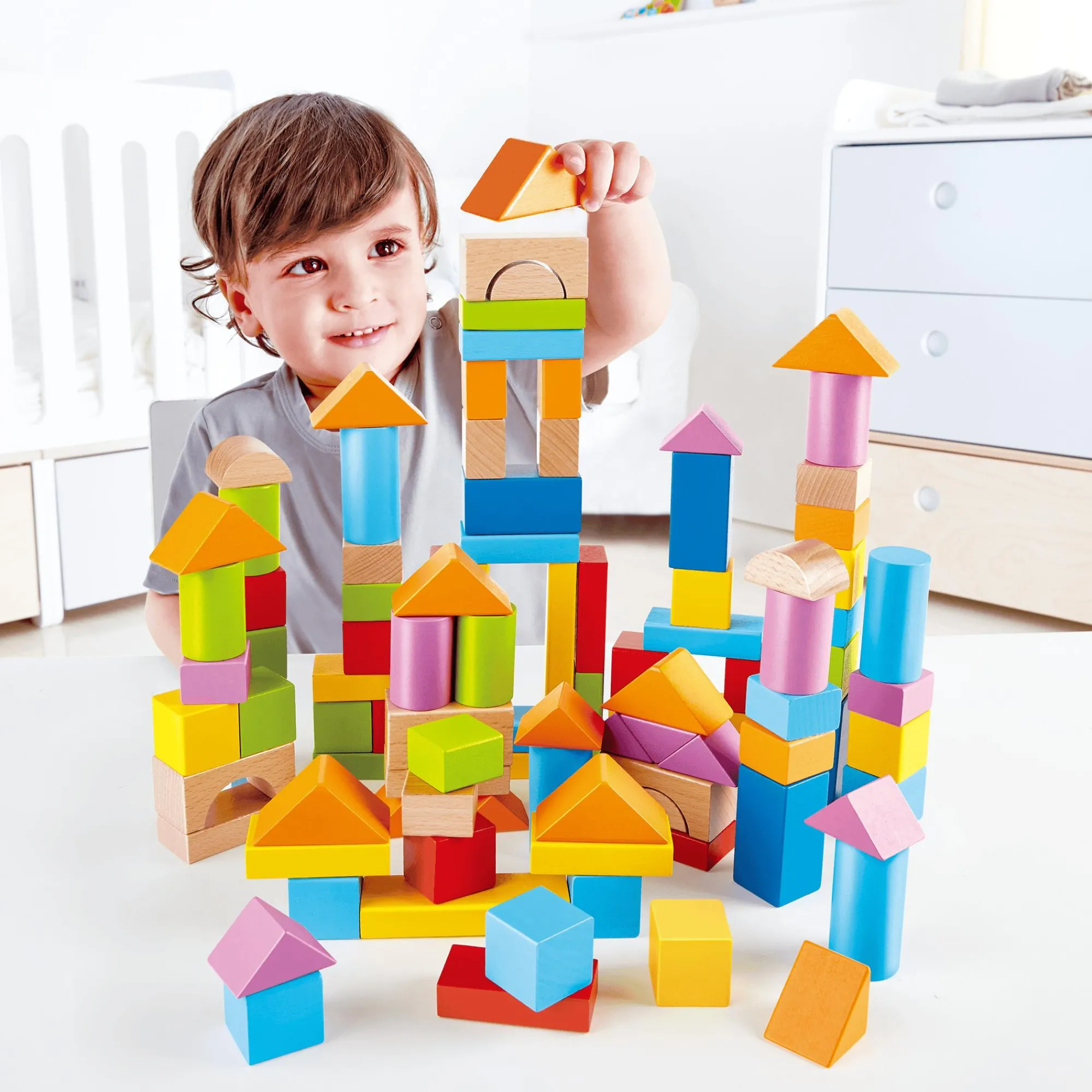 Best 100 Bausteine aus Holz Kinder Lernspielzeug|Konstruktionsspielzeug