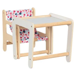 2 in 1 Puppenhochstuhl mit Tisch Kinder Puppen & Puppenwagen|Spielzeug Ab 3 Jahren