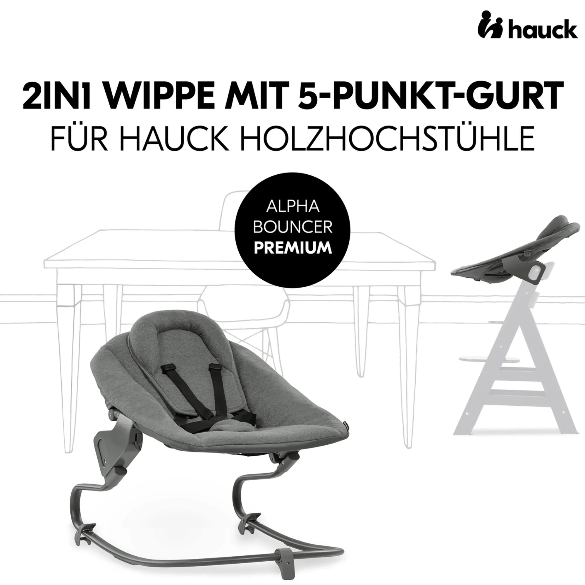 Best Alpha Bouncer Premium Dark Grey Hochstuhl Zubehör|Wippen