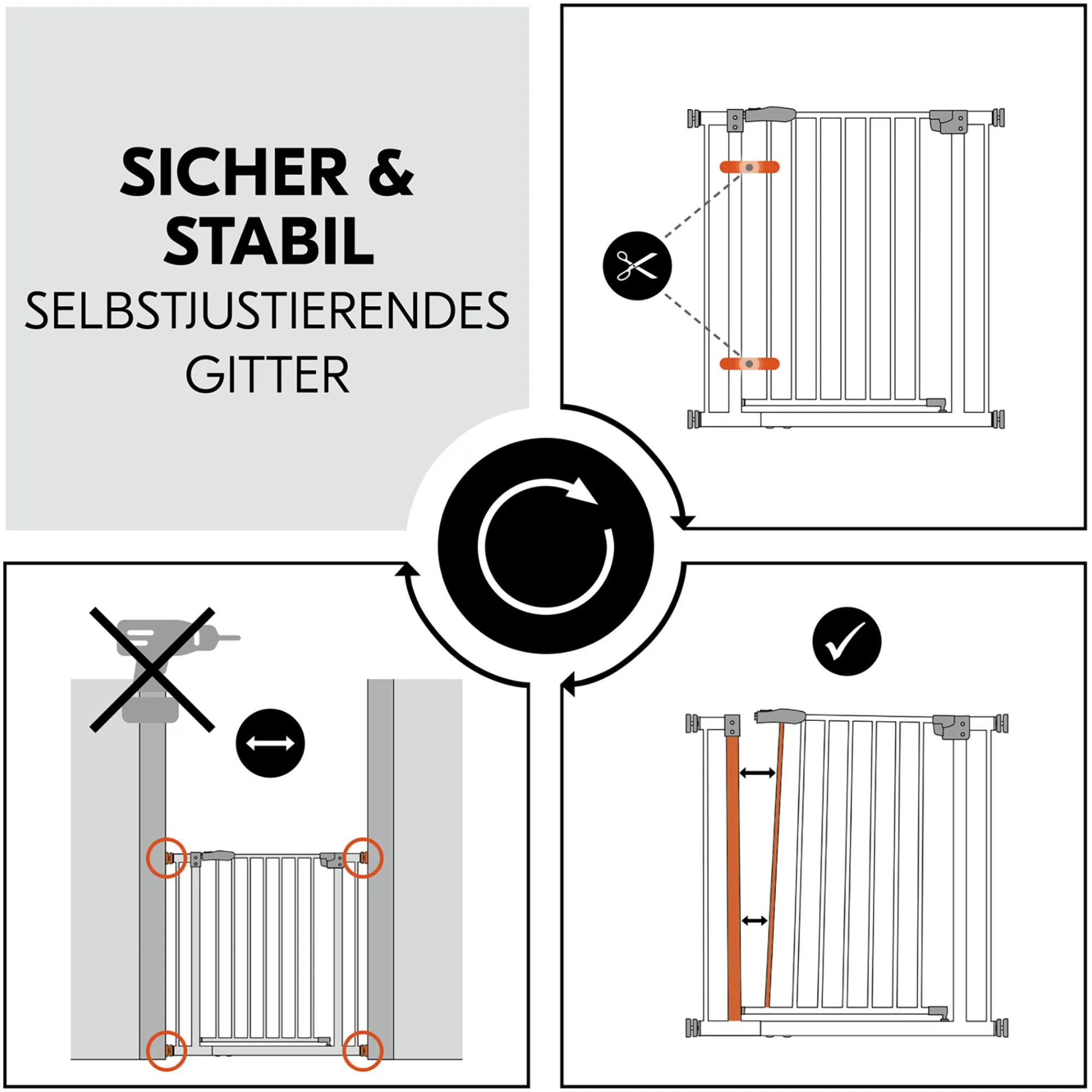 Best Clear Step Autoclose 2 Dark Grey 75-80 cm Tür- & Treppenschutzgitter