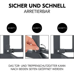 Best Clear Step Autoclose 2 Dark Grey 75-80 cm Tür- & Treppenschutzgitter
