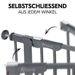 Best Clear Step Autoclose 2 Dark Grey 75-80 cm Tür- & Treppenschutzgitter