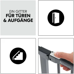 Best Clear Step Autoclose 2 Dark Grey 75-80 cm Tür- & Treppenschutzgitter