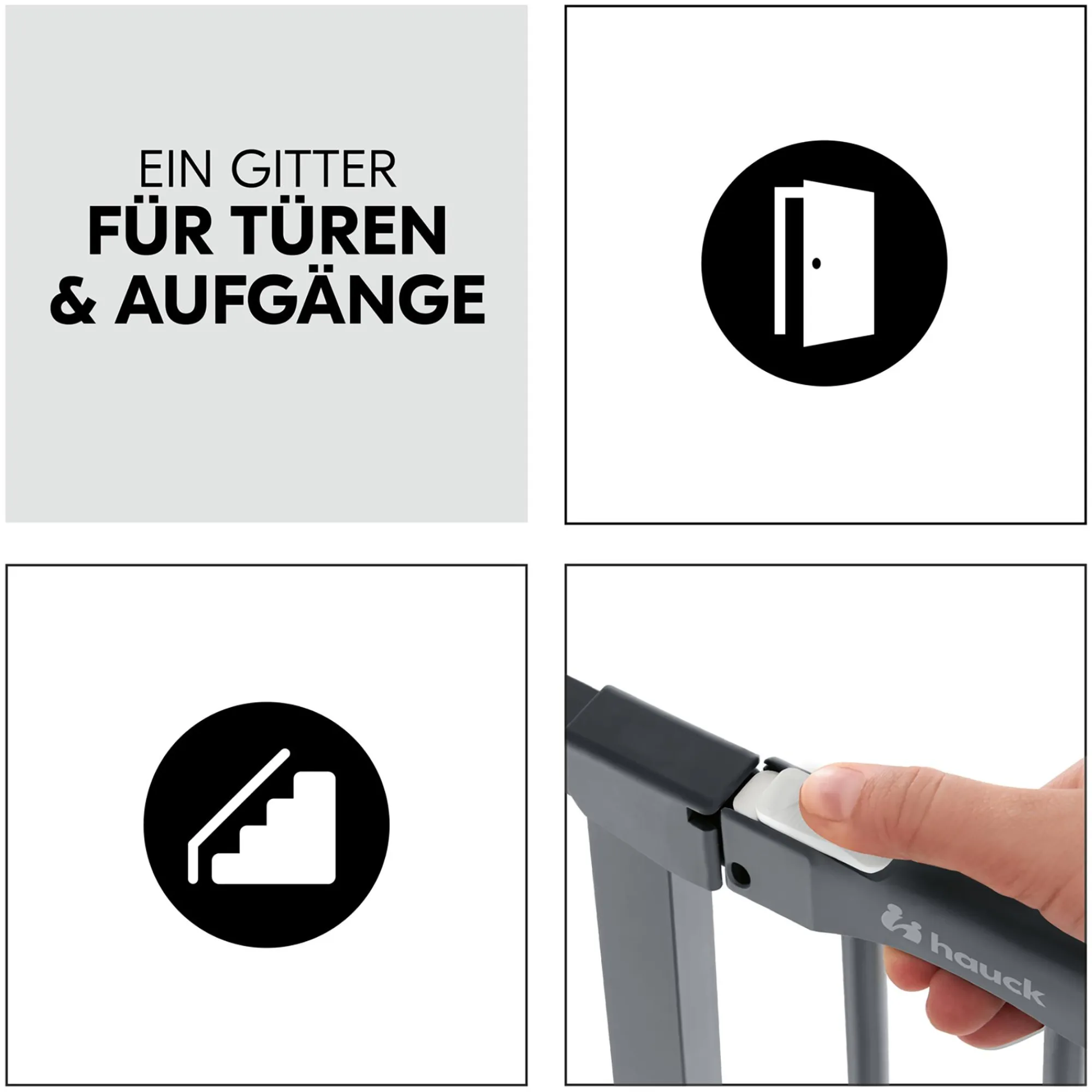 Best Clear Step Autoclose 2 Dark Grey 75-80 cm Tür- & Treppenschutzgitter