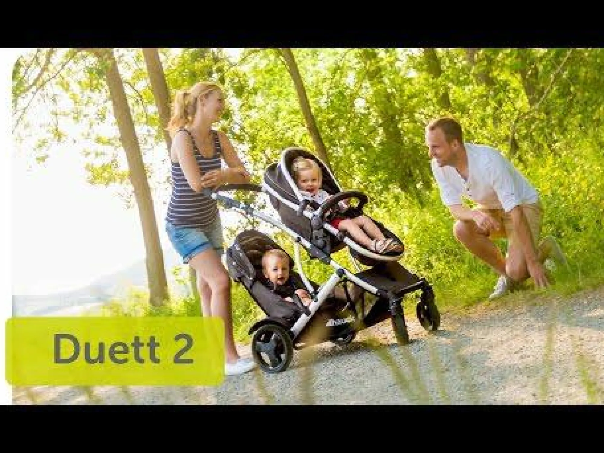 Best Duett 2 black Kinder Zwillingswagen & Geschwisterwagen