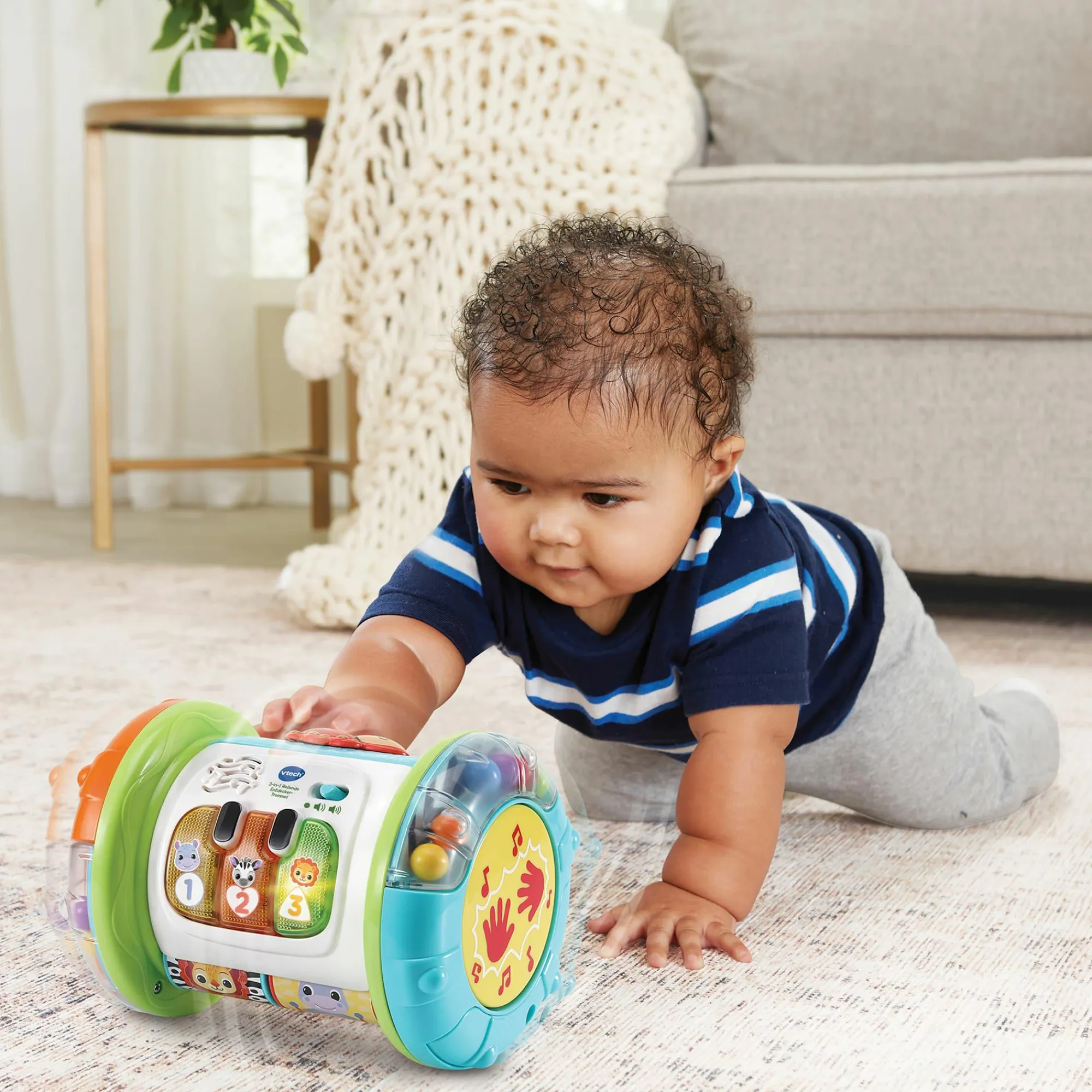3-in-1 Rollende Entdecker-Trommel Kinder Interaktives Spielzeug