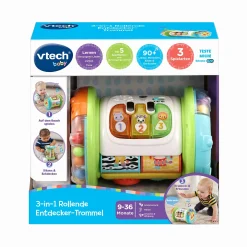 3-in-1 Rollende Entdecker-Trommel Kinder Interaktives Spielzeug