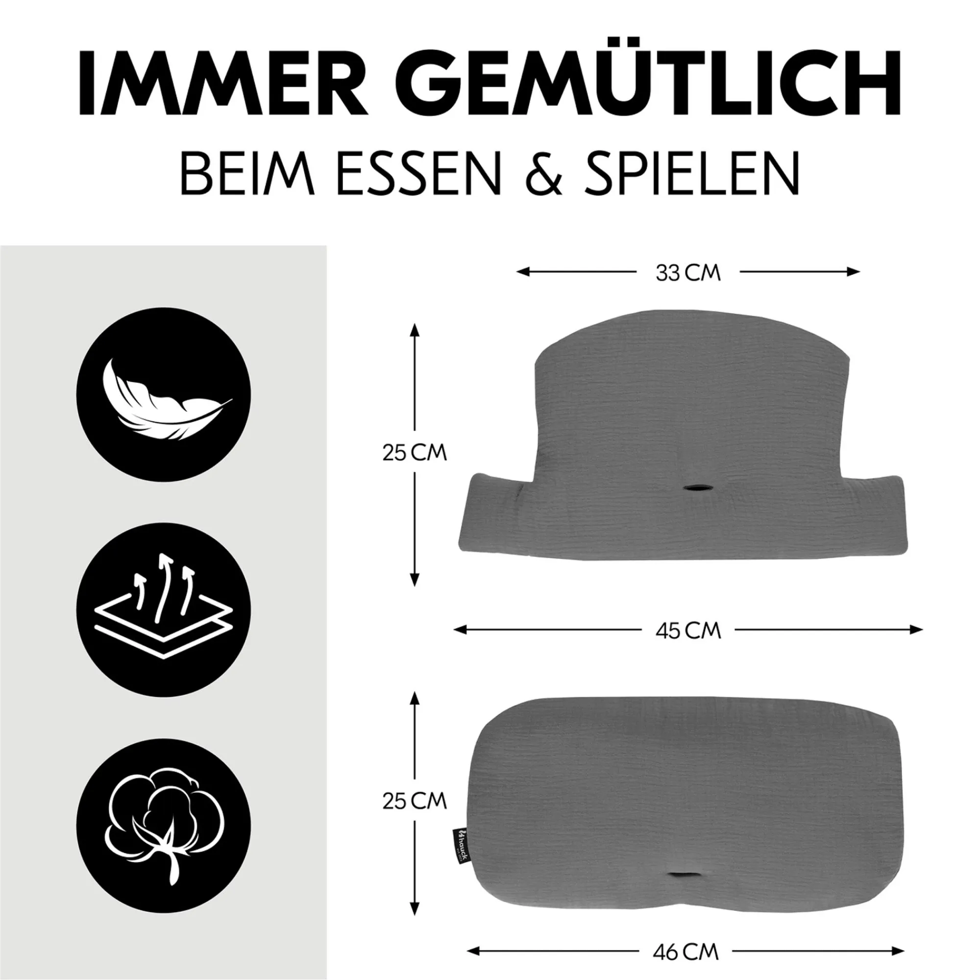 Best Kissen-Set Dark Grey Hochstuhl Zubehör
