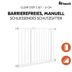 Clearance Set Clear Step 2 mit 21 cm Verlängerung White Tür- & Treppenschutzgitter