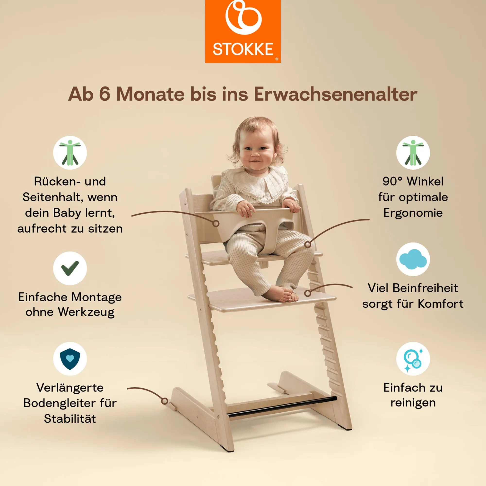 Best Set Tripp Trapp® Natural mit Baby Set Treppenhochstühle