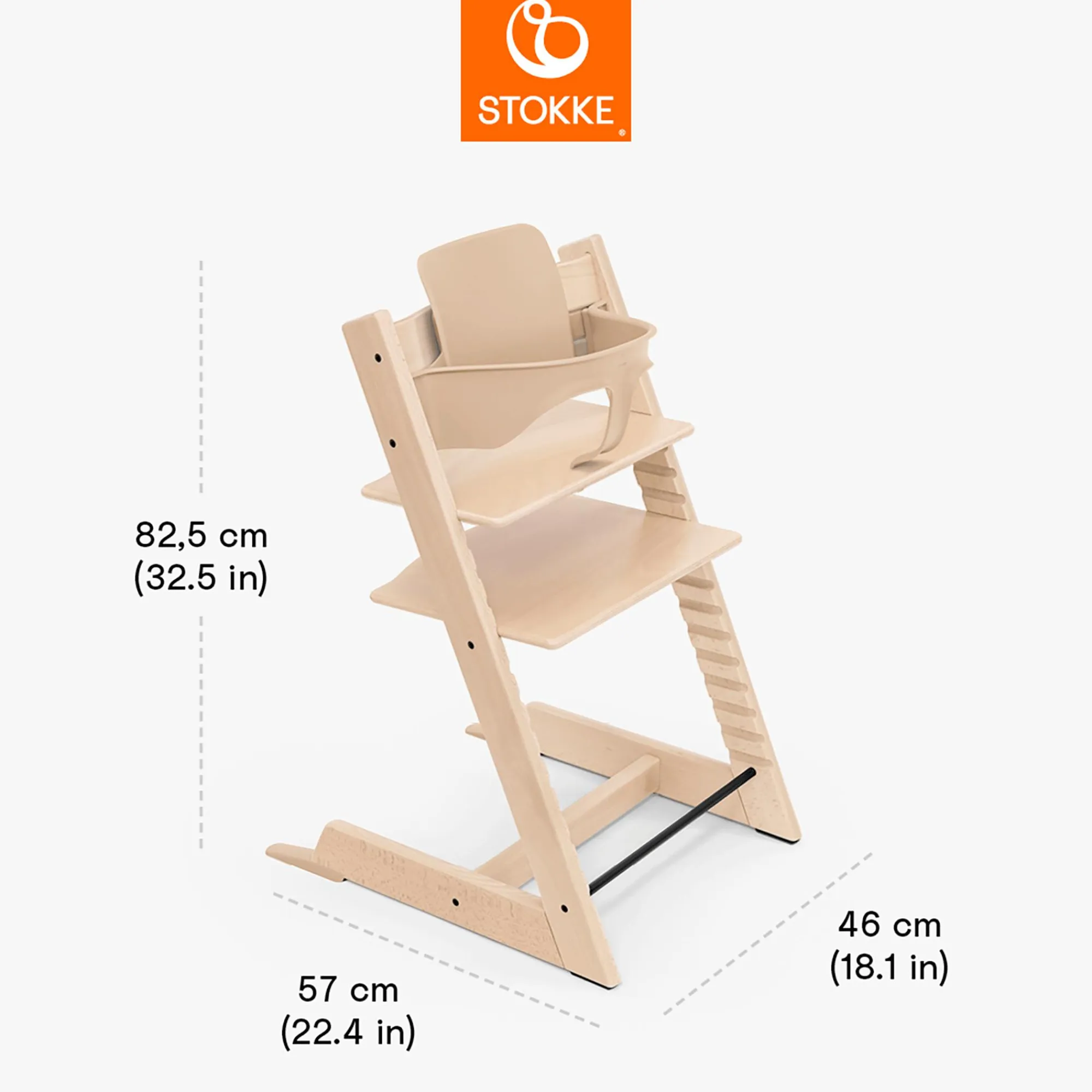 Best Set Tripp Trapp® Natural mit Baby Set Treppenhochstühle