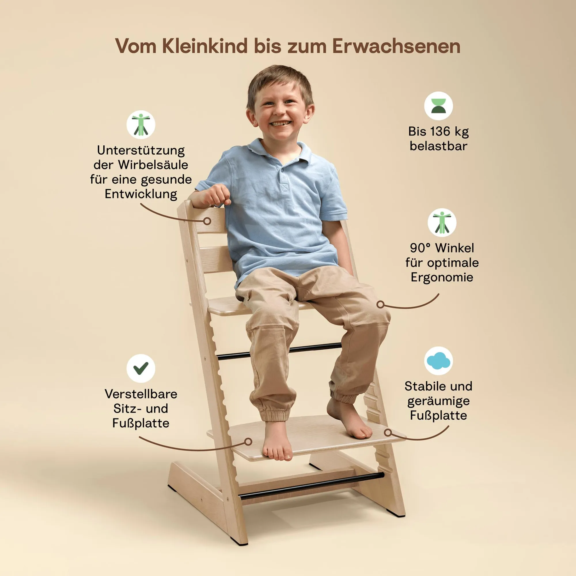 Best Set Tripp Trapp® Natural mit Baby Set Treppenhochstühle